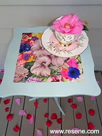 Use colour and decoupage to transform a vintage side table