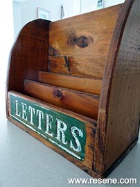 Letter rack before
