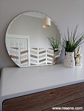Finished painted mirror, vintage look