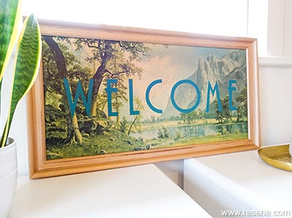 Turn an old painting into an inviting welcome sign
