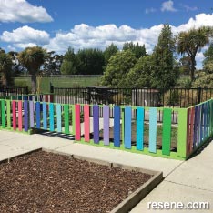 Paint the childrens garden fence