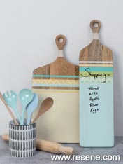 Paint chopping boards to store your shopping lists