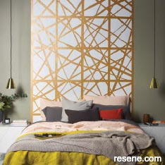 Abstract graphic headboard