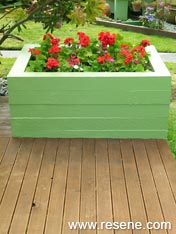 Give painted wooden garden boxes a real fresh look