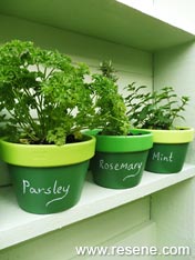 Paint your new herb pots