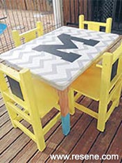 Children's furniture is easily revived and refreshed using Resene paints