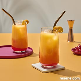 Sunset coloured and 80s style cocktail recipes
