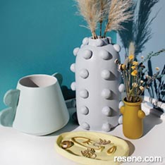 Salt dough vases and trinket tray