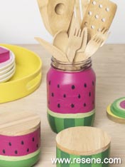 Make summer crafts - jars, canisters and salad servers.